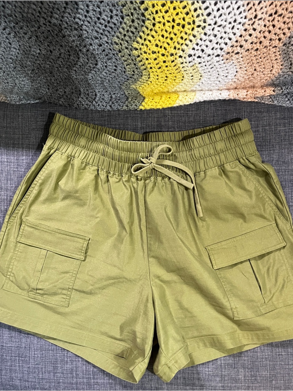 Fabletics Camden Olive Cargo Drawstring Shorts